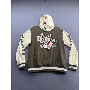 Lucky Charm Hoodie Mens Large Brown Beige Bunny Graphic Pullover Streetwear 97